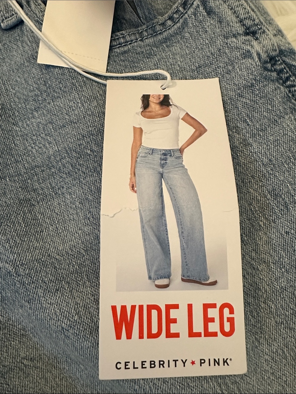 NWTS Celebrity Pink Light Blue Denim Jeans - High Waist Wide Leg Sz 11/30 🩵👖🩵 - Picture 8 of 13